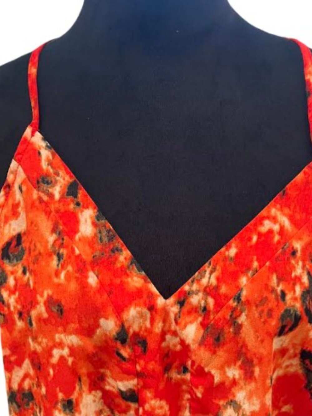 Unbranded Orange and Red Cami Top with Spaghetti Straps Size XL Like New - Picture 2 of 8